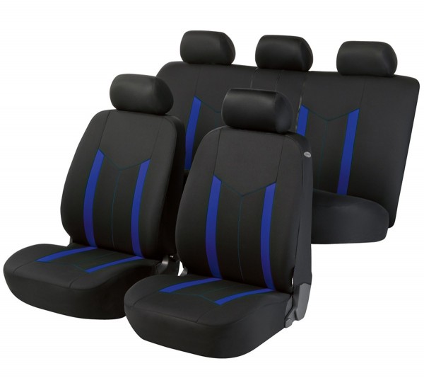 Autositzbezug Schonbezug, Komplett Set, Nissan Note, Schwarz, Blau