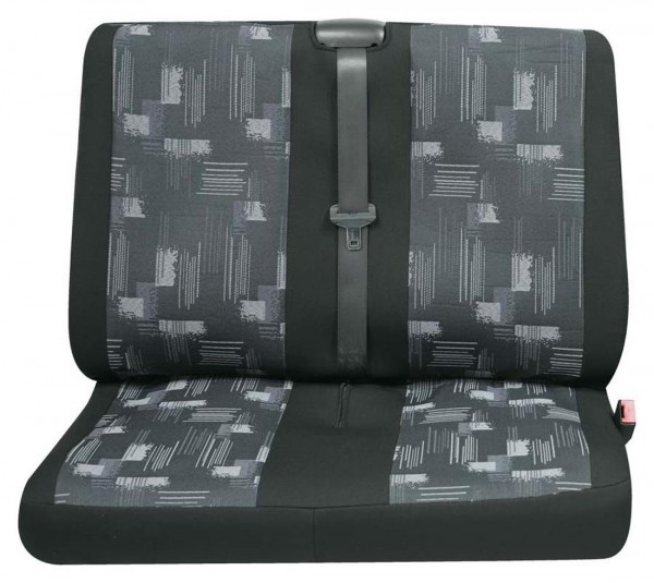Transporter Autositzbezug, Schonbezug, 1 x Doppelsitz hinten, Citroen Jumpy, Farbe: Schwarz/Grau