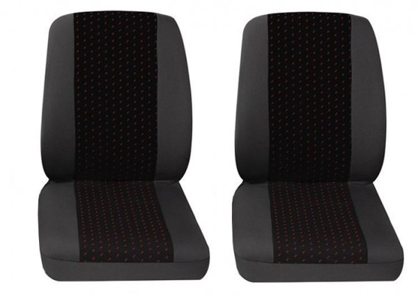 Transporter Autositzbezug, Schonbezug, 2 x Einzelsitz, Volkswagen T5, Farbe: Grau/Rot