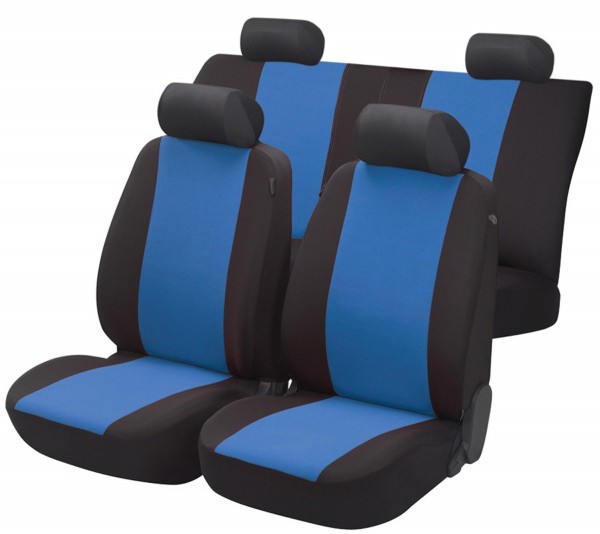 Autositzbezug Schonbezug, Komplett Set, Opel Sitzbezüge komplett, Schwarz, Blau