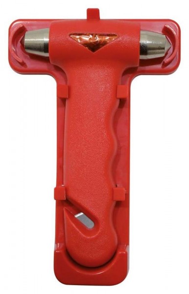 Notfallhammer mit Gurtschneider, Notfallhammer Auto, robust, rot