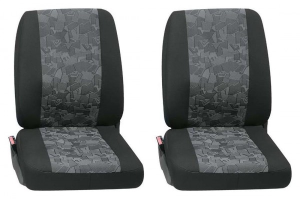 Transporter Autositzbezug, Schonbezug, 2 x Einzelsitz, Citroen Jumpy, Farbe: Schwarz/Grau