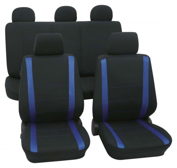 Autositzbezug Schonbezug, Komplett Set, Peugeot Sitzbezüge komplett, Schwarz, Blau