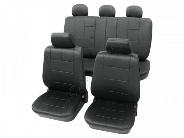 Autositzbezug Schonbezug Lederlook-Optik, Komplett-Set, Toyota HiLux ohne Seitenairbag, Schwarz Anth