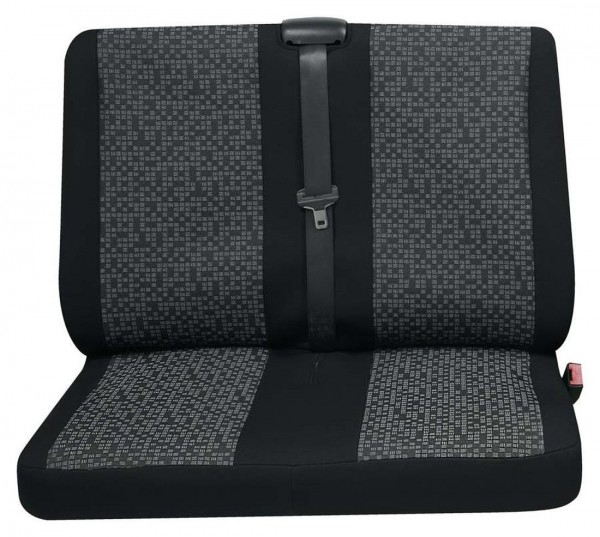 Transporter Autositzbezug, Schonbezug, 1 x Doppelsitz hinten, Hyundai H1, Farbe: Schwarz/Grau