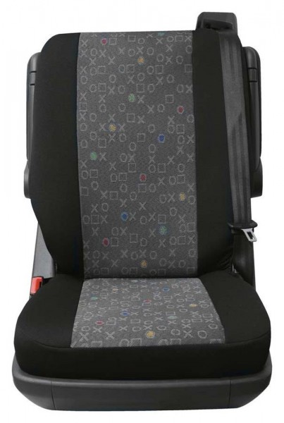 Transporter Autositzbezug, Schonbezug, 1 x Einzelsitz hinten, Iveco Daily, Farbe: Schwarz/Graphit