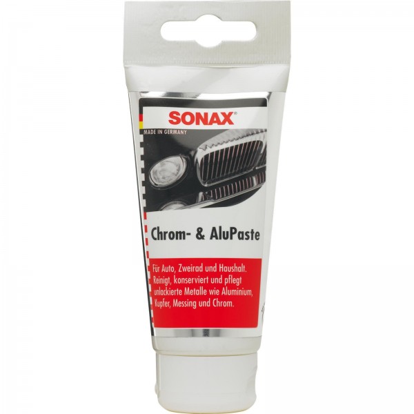 Sonax Chrom- &amp; Alu-Paste, sehr schnell wirksam, manuell oder maschinell anwendbar, silikonfrei, rein