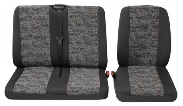 Transporter Autositzbezug, Schonbezug, 1 x Einzelsitz 1 x Doppelsitz, Volkswagen T4, Farbe: Grau