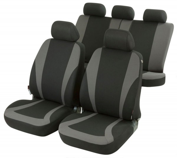 Autositzbezug Schonbezug, Komplett Set, Chevrolet Daewoo Sitzbezüge komplett, Schwarz, Grau