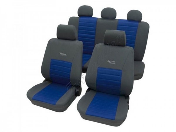 Autositzbezug Schonbezug, Komplett-Set, Peugeot 4007, Grau Blau Anthrazit