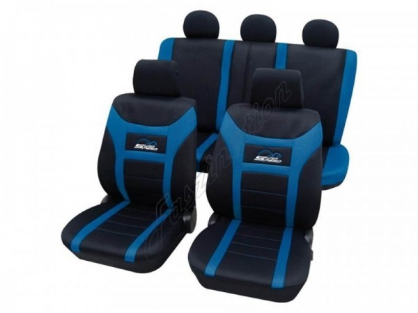 Autositzbezug Schonbezug, Komplett-Set, Peugeot 406, Schwarz Blau