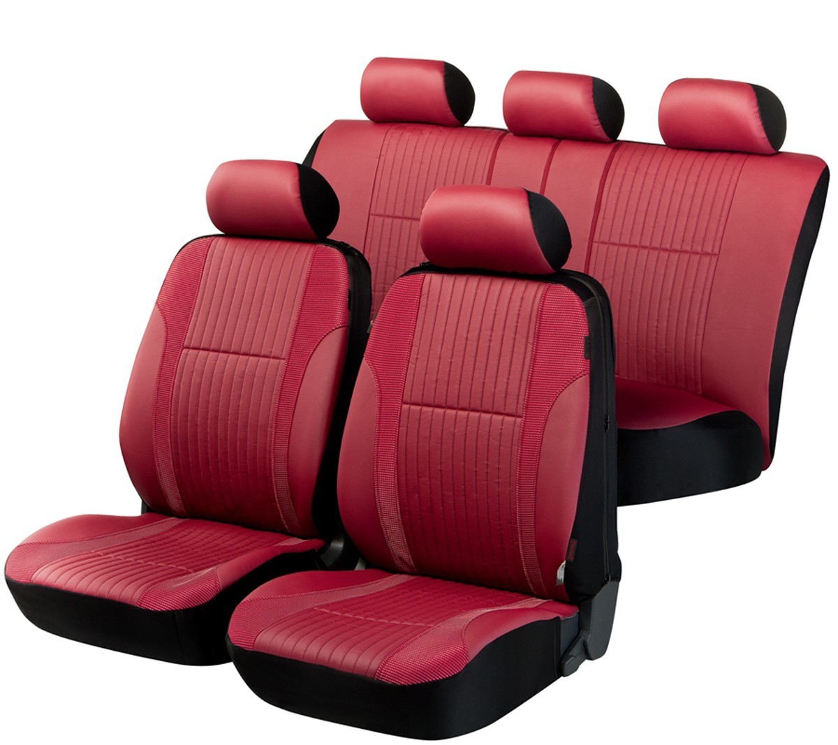 Komplettsatz Autositzbezüge Rot Kunstleder Schonbezug Sitzbezüge