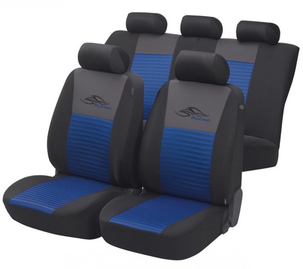 Autositzbezug Schonbezug, Komplett Set, Nissan Sitzbezüge komplett, Blau, Schwarz