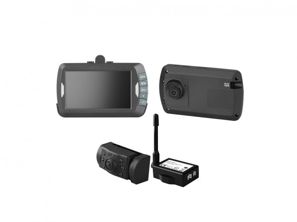 Rückfahrkamera kabellos, mit Verkehrsüberwachungskamera im Bildschirm, nachrüstbar, schwarz