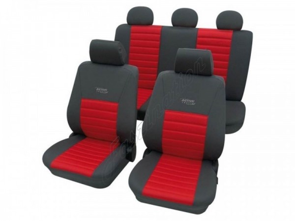 Autositzbezug Schonbezug, Komplett-Set, Opel Manta A+B, Rot Blau Anthrazit