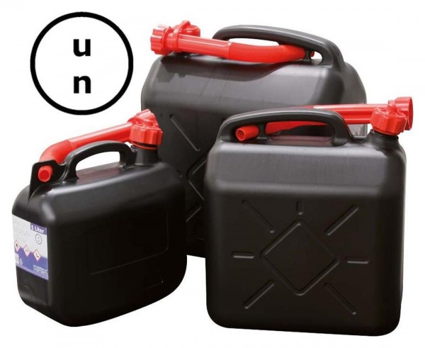 Benzinkanister, 10 Liter, UN zugelassen, schwarz