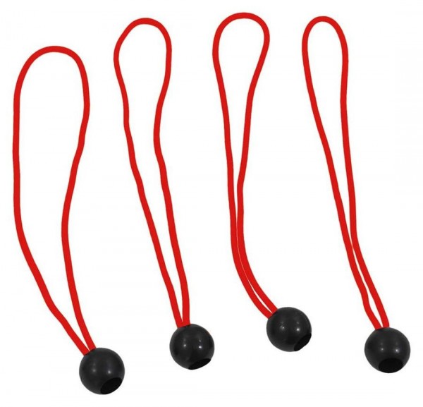 Expanderschlinge mit Kugel, 4 Stück im Beutel, Länge 25 cm, rot