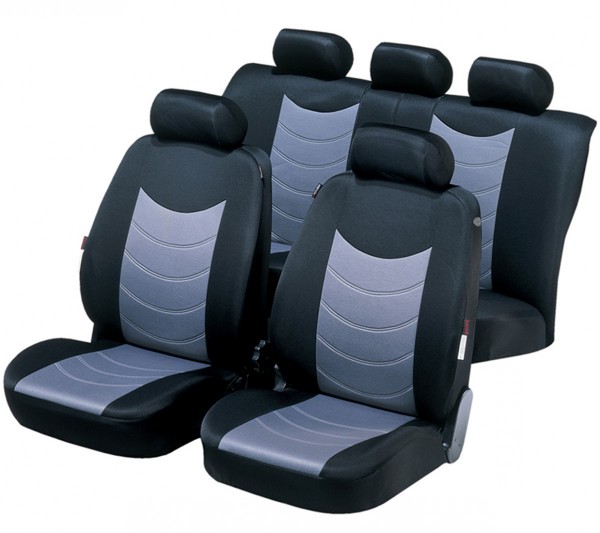 Autositzbezug Schonbezug, Komplett Set, Chevrolet Daewoo Sitzbezüge komplett, Schwarz, Grau