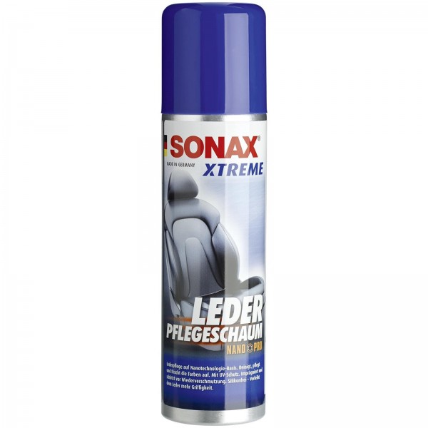 Sonax Xtreme Leder Pflegeschaum, silikonfrei, Nanotechnologie, zur Reinigung und Pflege, für Glattle