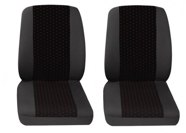 Transporter Autositzbezug, Schonbezug, 2 x Einzelsitz, Citroen Jumpy, Farbe: Grau/Rot
