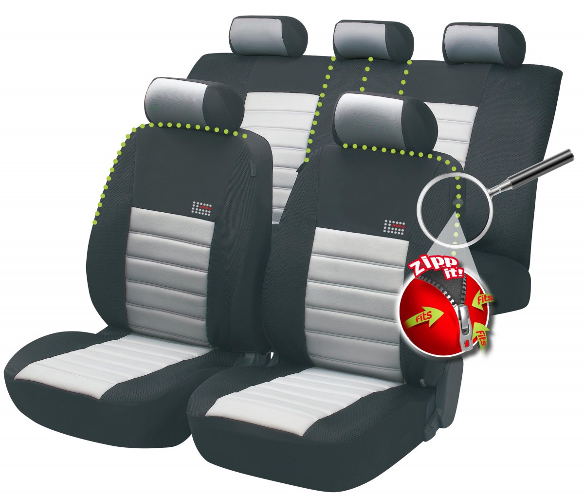 Schwarz-graue Sitzbezüge für HYUNDAI IX35 Autositzbezug Komplett 