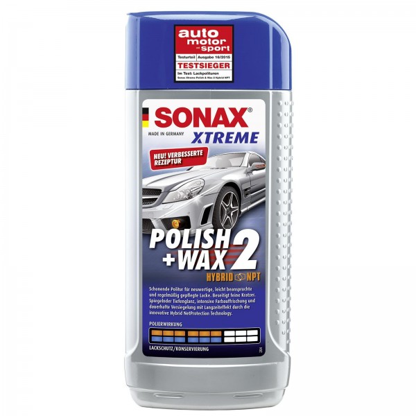 Sonax Xtreme Polish+Wax 2 Hybrid NPT, frischt die Farbe auf, beseitigt feine Kratzer, bringt spiegel