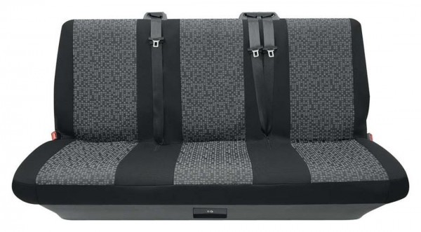 Transporter Autositzbezug, Schonbezug, 1 x 3er-Bank hinten, Iveco Daily, Farbe: Schwarz/Grau