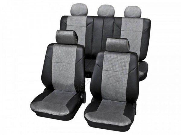 Autositzbezug Schonbezug, Komplett-Set, Toyota HiLux ohne Seitenairbag, Grau Schwarz