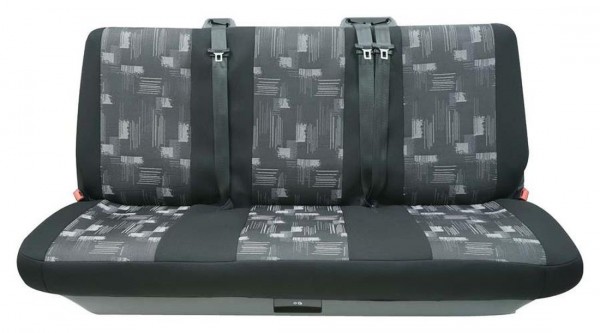 Transporter Autositzbezug, Schonbezug, 1 x 3er-Bank hinten, Iveco Daily, Farbe: Schwarz/Grau
