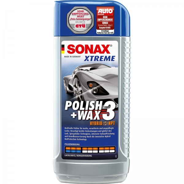 Sonax Xtreme Polish+Wax 3 Hybrid NPT, für matte und verwitterte Lacke, beseitigt feine Kratzer, brin